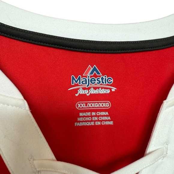 Majestic Tampa Bay Buccaneers Women’s 2XL Red NFL Jersey Lace-Up Game Day Casual - Picture 3 of 7